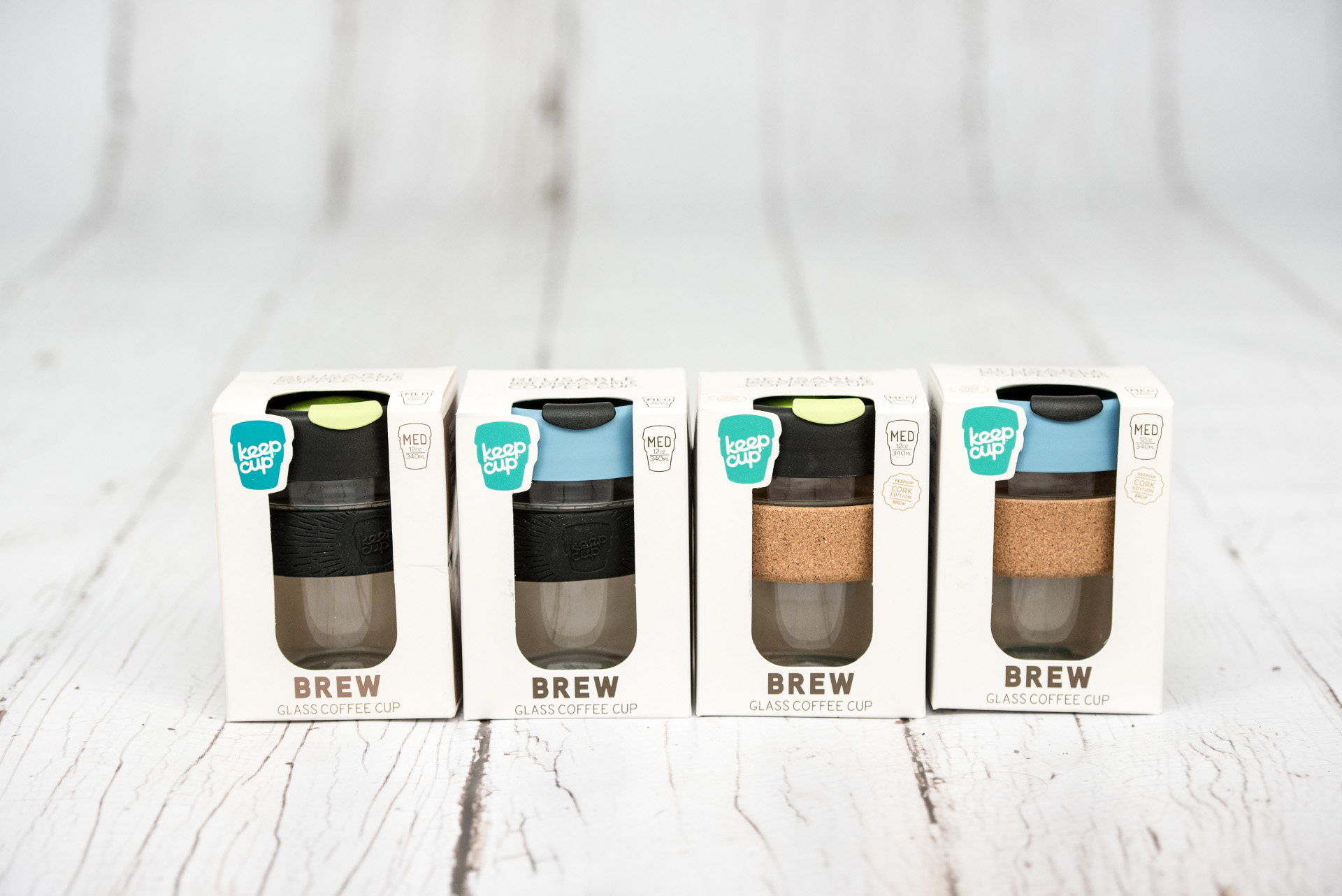 KeepCup Brew Reusable Glass Cup in Black 12oz